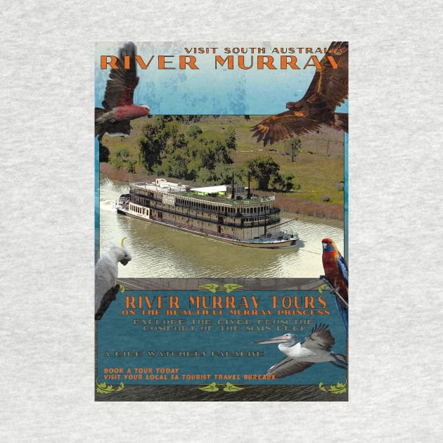 River Murray Retro Travel 01A by seadogprints